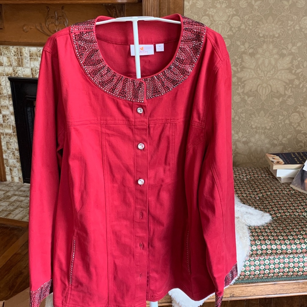 Quacker factory Woman plus size‎ denim like jacket. Worn a few times